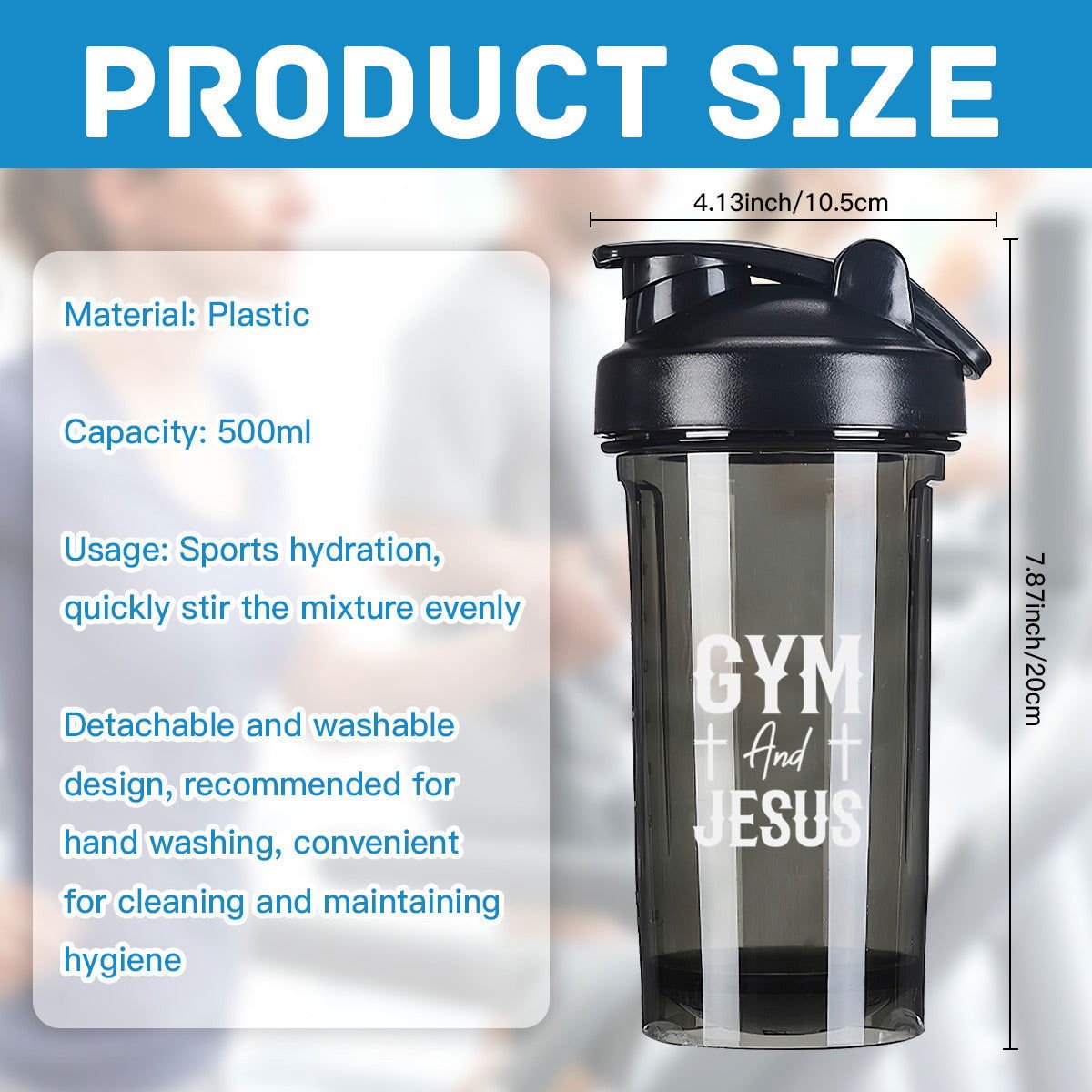 Gym and Him Christian Fitness Protein Shake Bottle - ClaimedbyGodDesigns