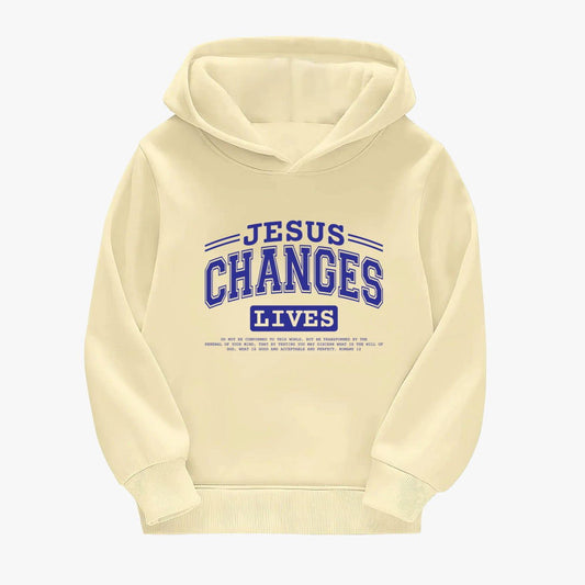 He Changes Lives Youth Christian Hooded Sweatshirt - ClaimedbyGodDesigns