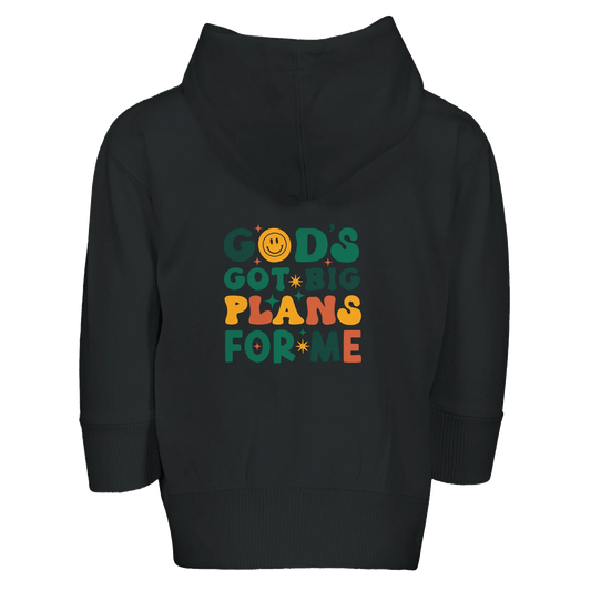 He Has Big Plans For Me Toddler Christian Zip Fleece Hooded Sweatshirt - ClaimedbyGodDesigns