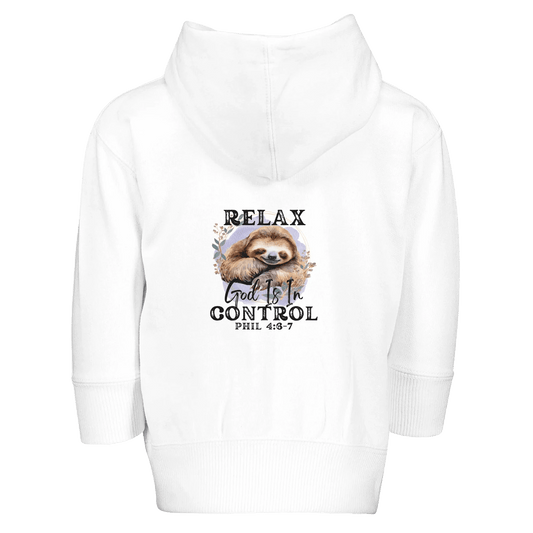 He Is In Control Christian Toddler Zip Fleece Hooded Sweatshirt - ClaimedbyGodDesigns