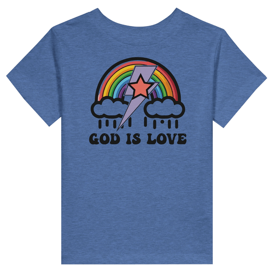 He Is Love Christian Toddler Staple T-Shirt - ClaimedbyGodDesigns