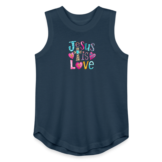 He Is Love Christian Youth Girls Relaxed Tank Top - ClaimedbyGodDesigns