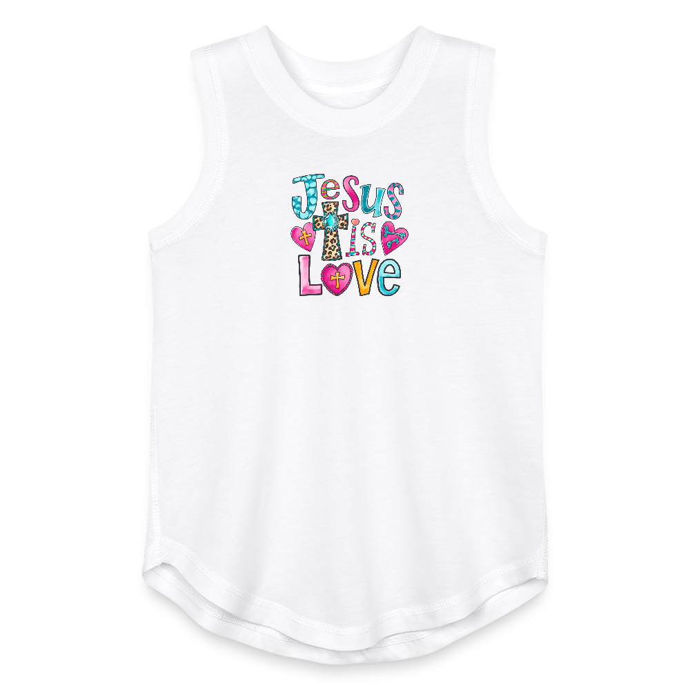 He Is Love Christian Youth Girls Relaxed Tank Top - ClaimedbyGodDesigns