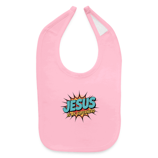 He Is My Superhero Christian Baby Bib - ClaimedbyGodDesigns