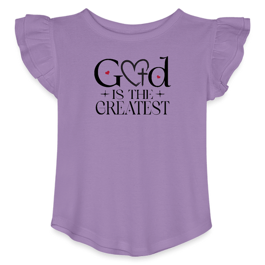 He Is The Greatest Christian Toddler Girls Flutter T-shirt - ClaimedbyGodDesigns