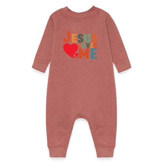 He Loves Me Christian Baby Fleece Jumpsuit - ClaimedbyGodDesigns