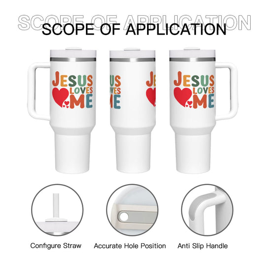 He Loves Me Christian Stainless Steel Tumbler 40oz - ClaimedbyGodDesigns