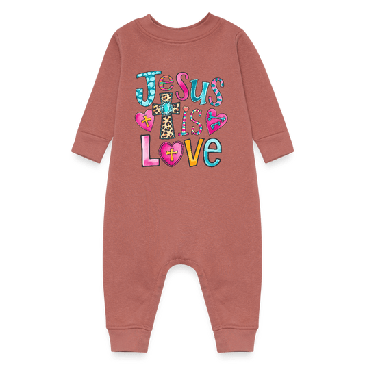 He Loves Us Christian Baby Fleece Jumpsuit - ClaimedbyGodDesigns