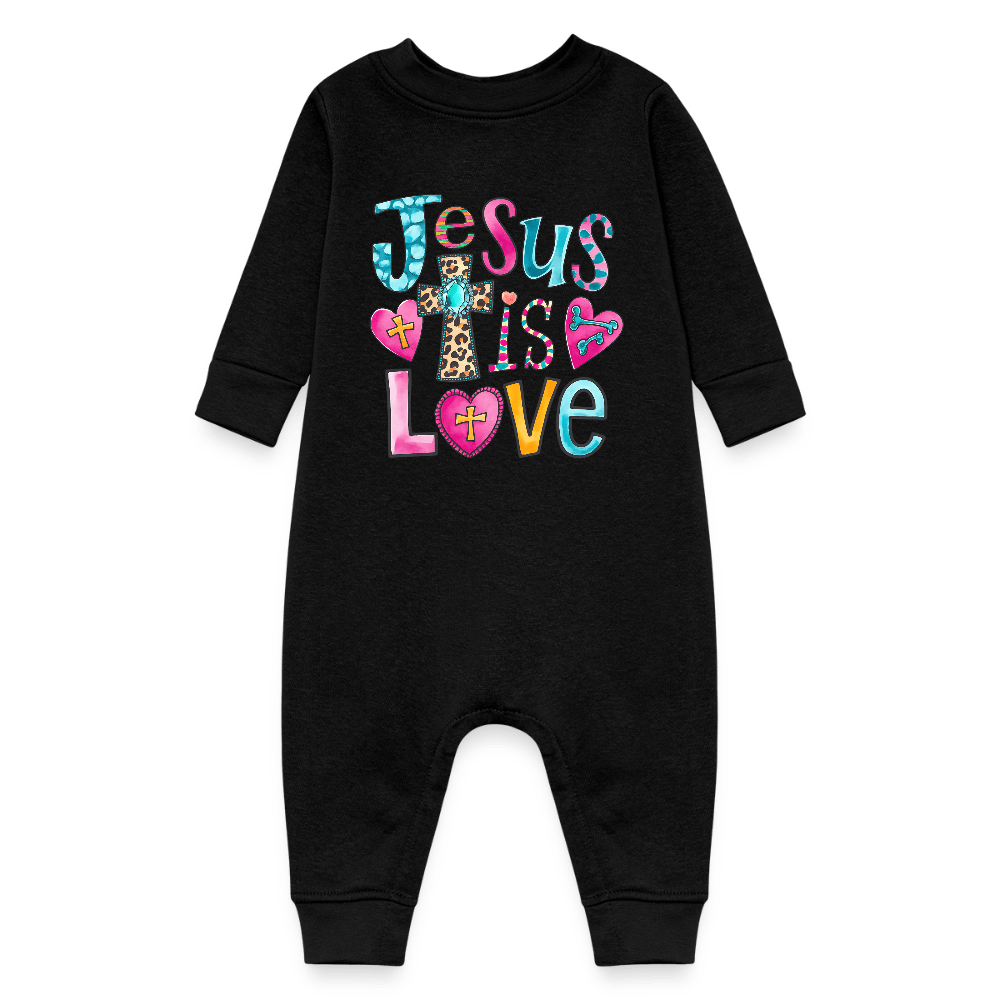He Loves Us Christian Baby Fleece Jumpsuit - ClaimedbyGodDesigns