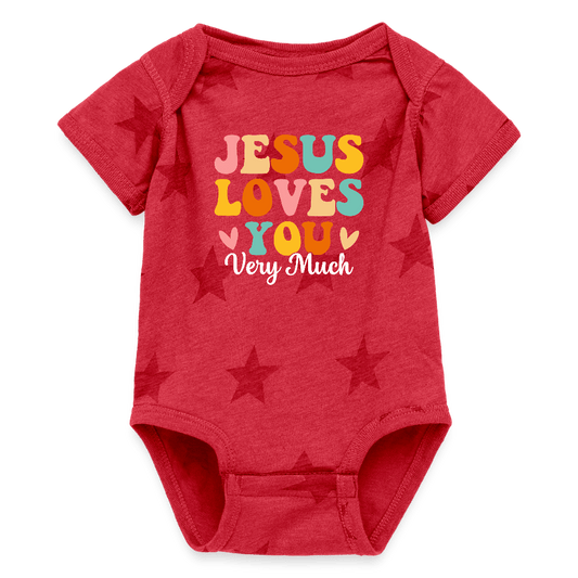 He Loves You Very Much Christian Baby Jumpsuit - ClaimedbyGodDesigns