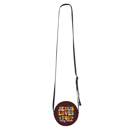 He Loves You Very Much Christian Kids PU Small Round Bag Children Purse - ClaimedbyGodDesigns