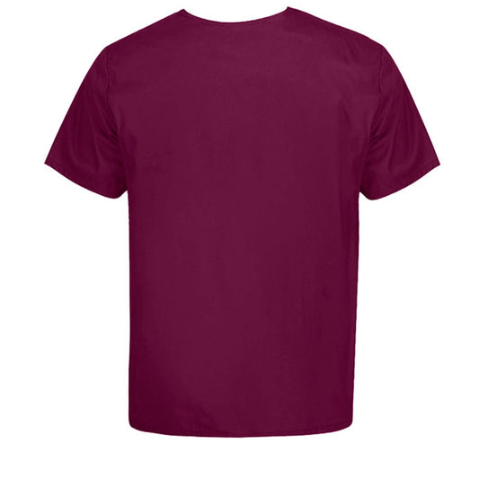 He Never Fails Unisex 1-Pocket Tuckable V-Neck Medical Scrub Top - ClaimedbyGodDesigns