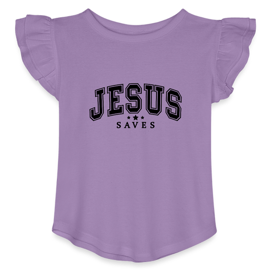 He Saves Christian Toddler Girls Flutter T-shirt - ClaimedbyGodDesigns