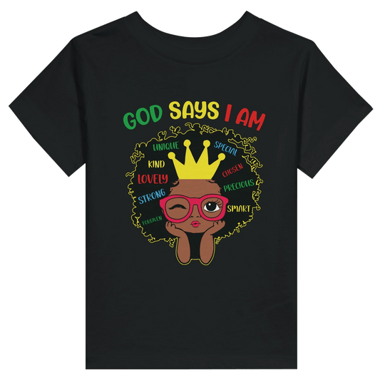 He Says I Am Christian Toddler Staple T-Shirt - ClaimedbyGodDesigns