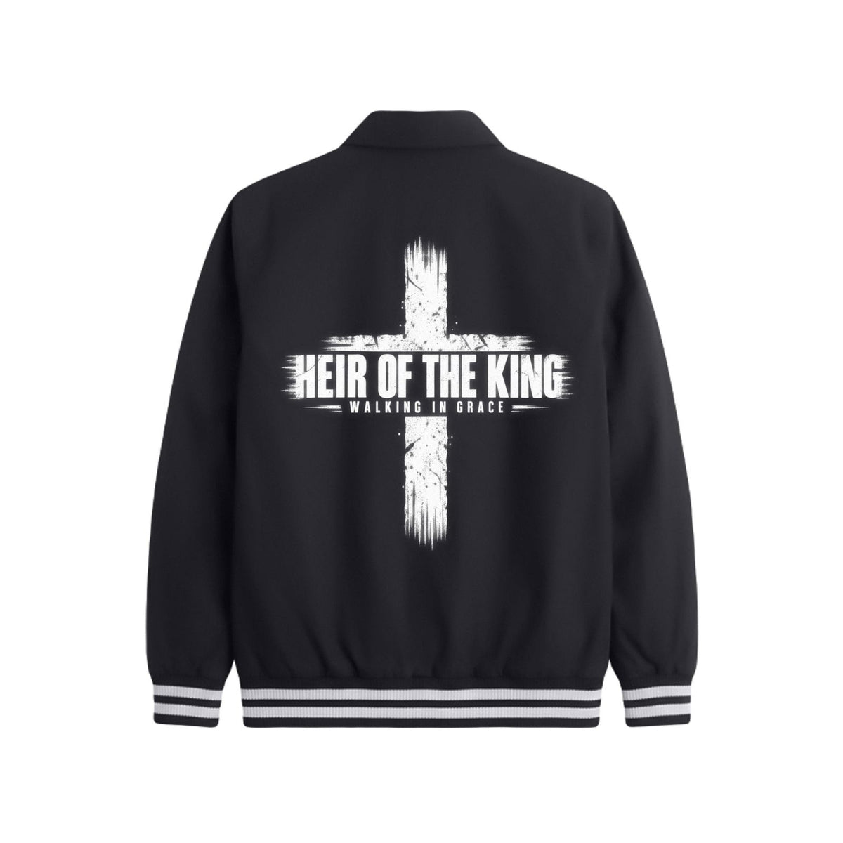 Heir Of The King Unisex Christian Collared Varsity Jacket - ClaimedbyGodDesigns