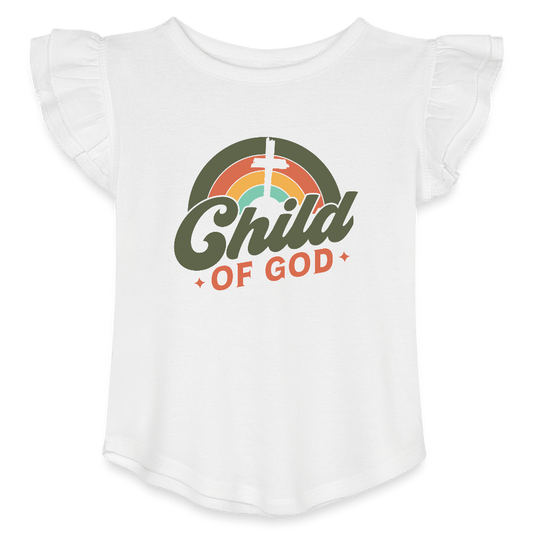 His Child Christian Toddler Girls Flutter T-shirt - ClaimedbyGodDesigns
