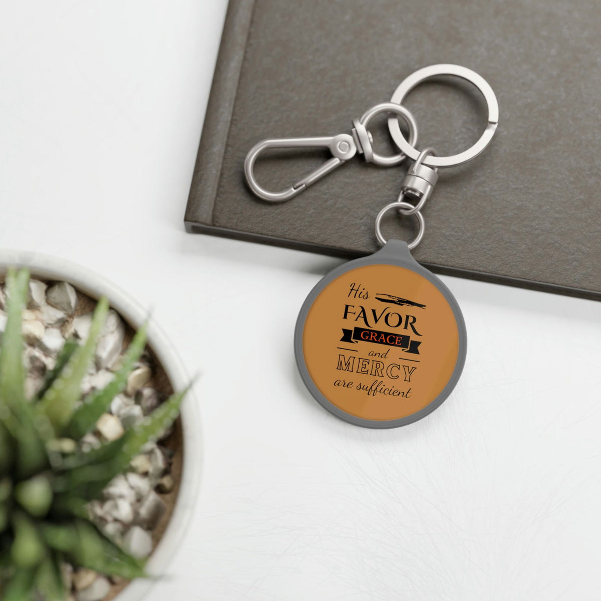 His Favor, Grace, & Mercy Are Sufficient Key Fob - ClaimedbyGodDesigns