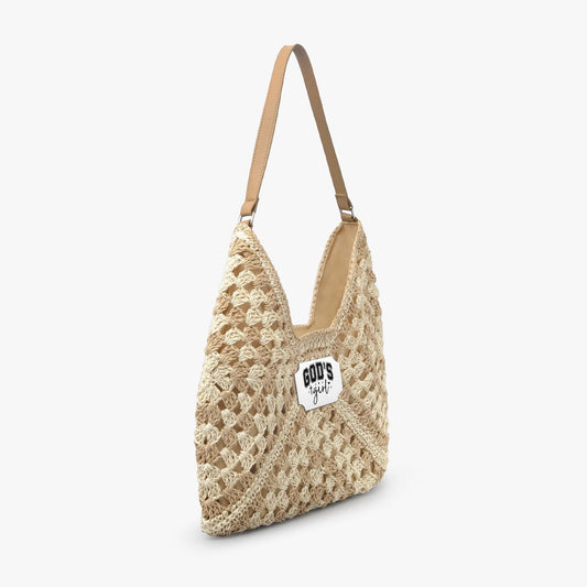 His Girl Christian Crochet Straw Bag - ClaimedbyGodDesigns