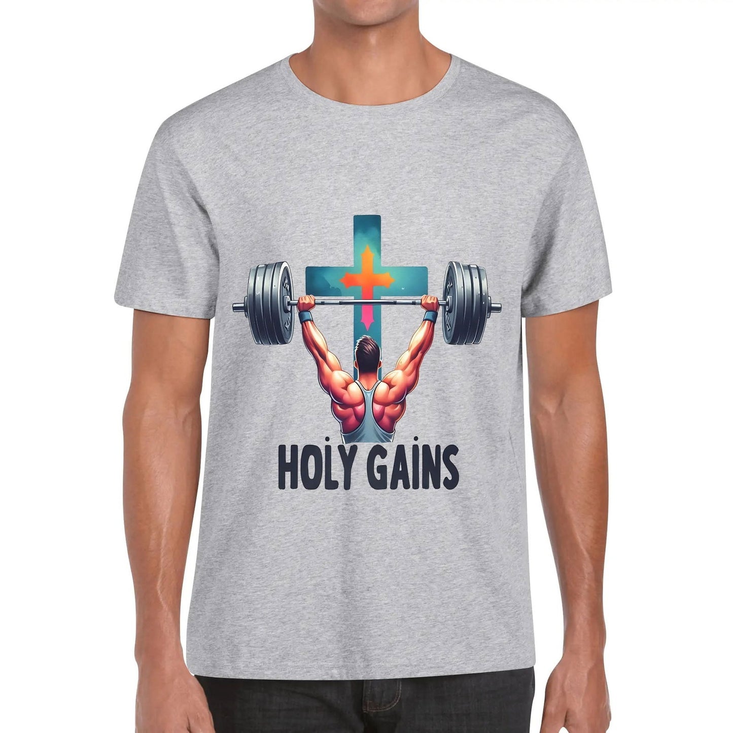 Holy Gains Mens Christian Gym T-shirt - ClaimedbyGodDesigns