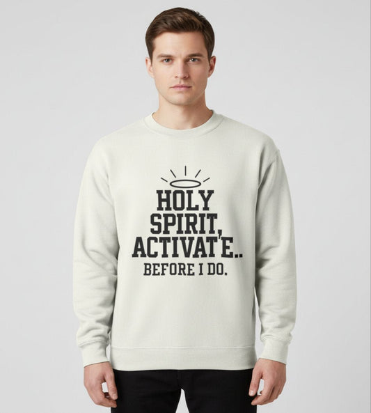 Holy Spirit, Please – Christian Starter Gift Set | Funny Faith-Based Sweatshirt, Mug & Candle for Emotional Survival - ClaimedbyGodDesigns