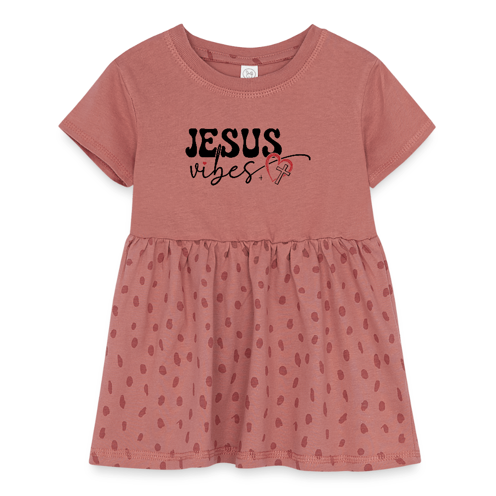 Holy Vibes Christian Infant Baby Rib Dress - ClaimedbyGodDesigns