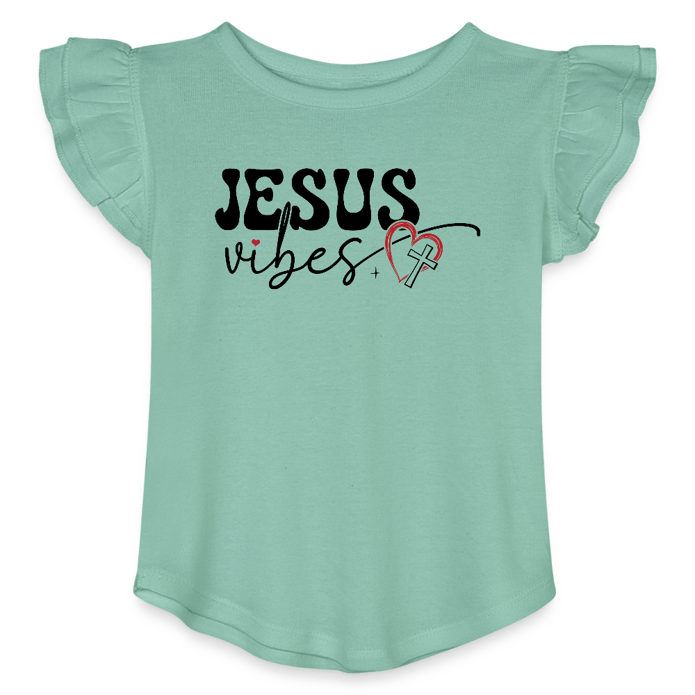 Holy Vibes Christian Toddler Girls Flutter T-shirt - ClaimedbyGodDesigns