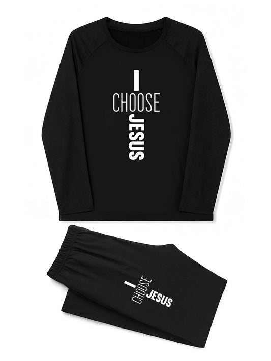 I Choose Jesus Youth Christian Plaid Pajamas - ClaimedbyGodDesigns