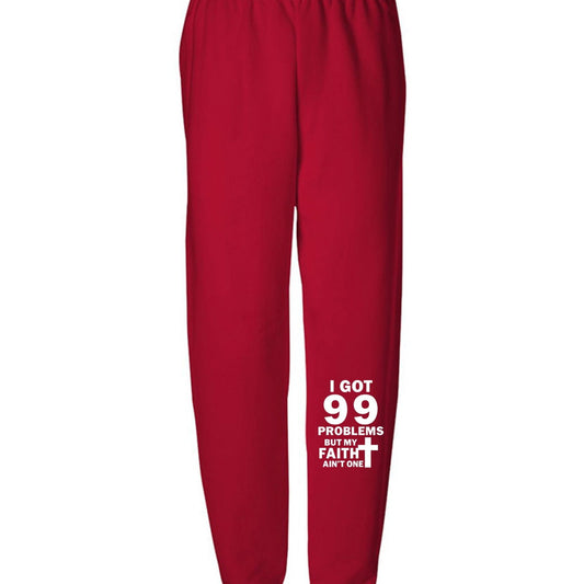 I Got 99 Problems But My Faith Ain't One Youth Christian Sweatpants - ClaimedbyGodDesigns
