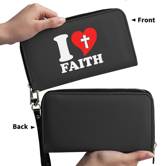 I Love Faith PU Leather Womens Christian Wallet - ClaimedbyGodDesigns