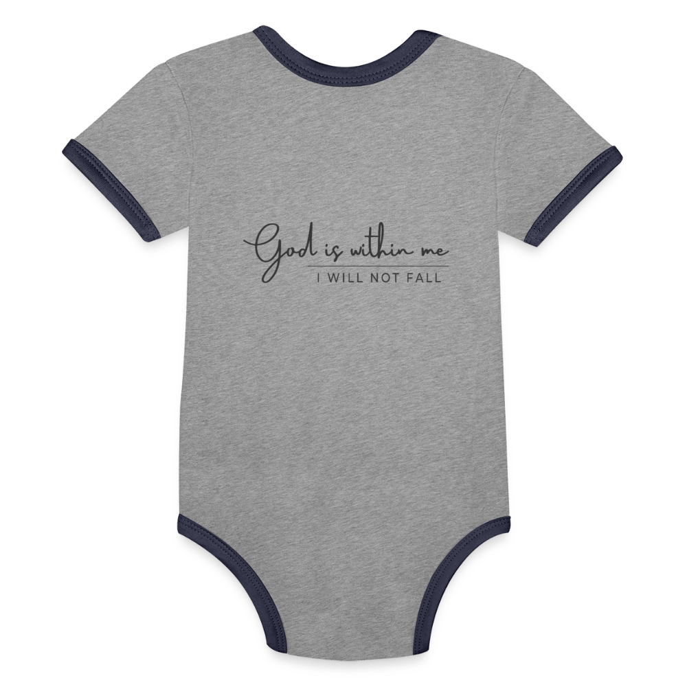I Will Not Fail Christian Organic Contrast Short Sleeve Baby Jumpsuit - ClaimedbyGodDesigns