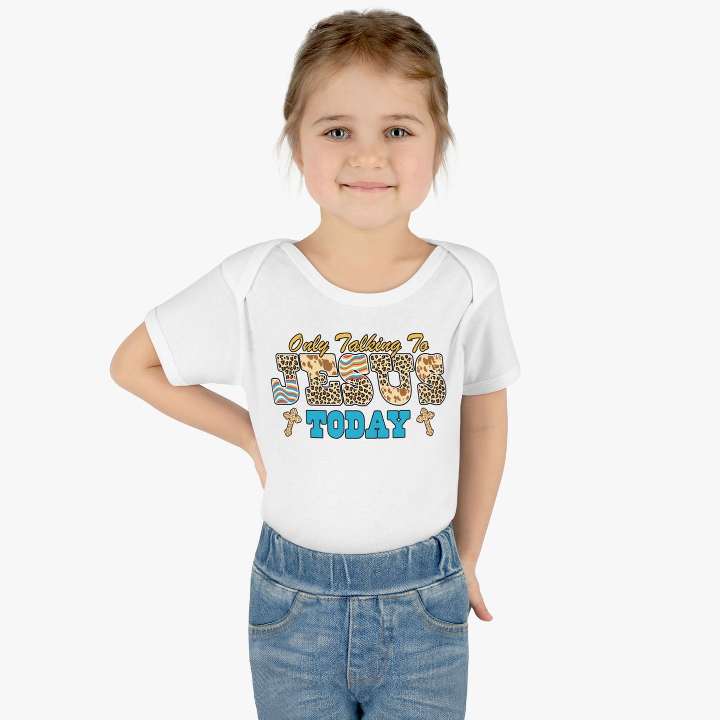 I'm Only Talking To Jesus Christian Baby Onesie - ClaimedbyGodDesigns