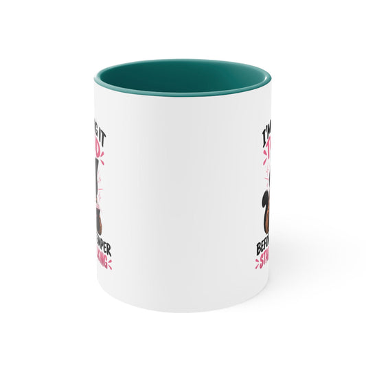 I'm Taking It To God Before My Temper Starts Talking Cat Mug — Funny Faith & Cat Lover Coffee Cup (11oz Accent) - ClaimedbyGodDesigns