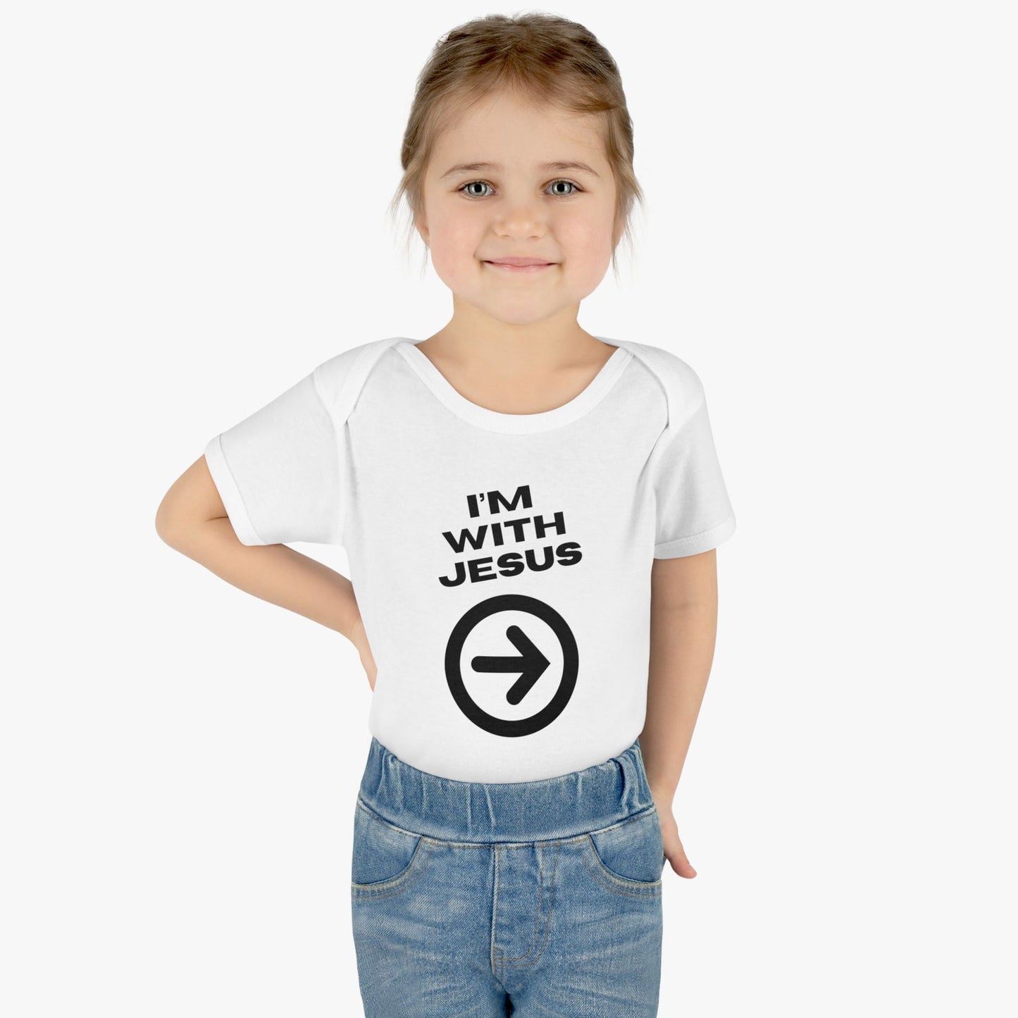 I'm With JESUS Christian Baby Onesie - ClaimedbyGodDesigns