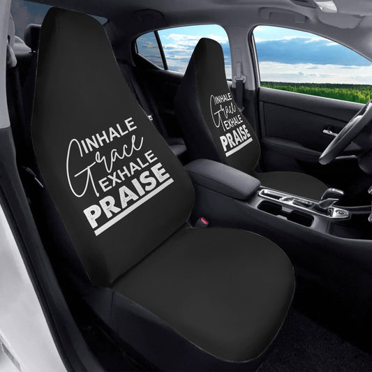 Inhale Grace Exhale Praise Soft and Lightweight Christian Front Car Seat Covers (2pcs) - ClaimedbyGodDesigns