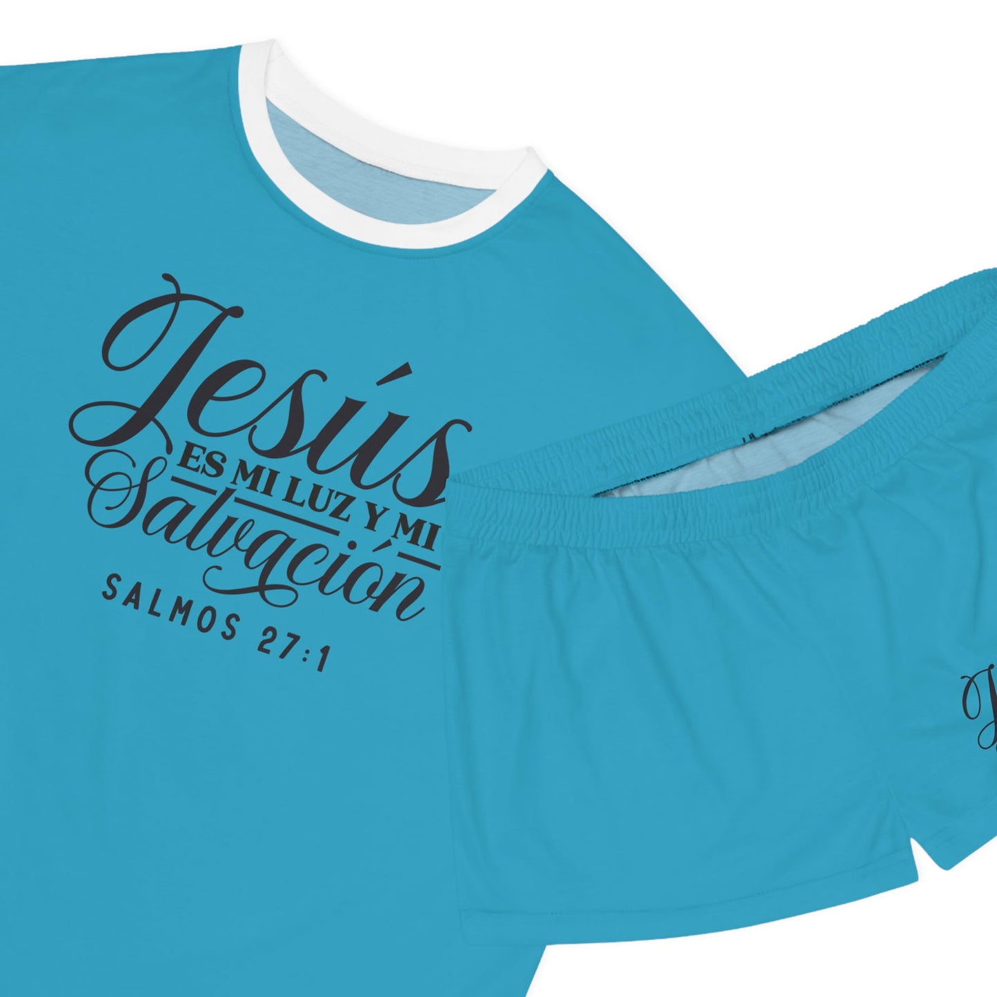 JESUS ES MI LUZ Y MI SALVACION CHRISTIAN SPANISH WOMEN'S SHORT PAJAMAS SET - ClaimedbyGodDesigns