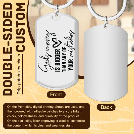 His Mercy Keychain - Inspirational Christian Stainless Steel Faith Accessory - ClaimedbyGodDesigns