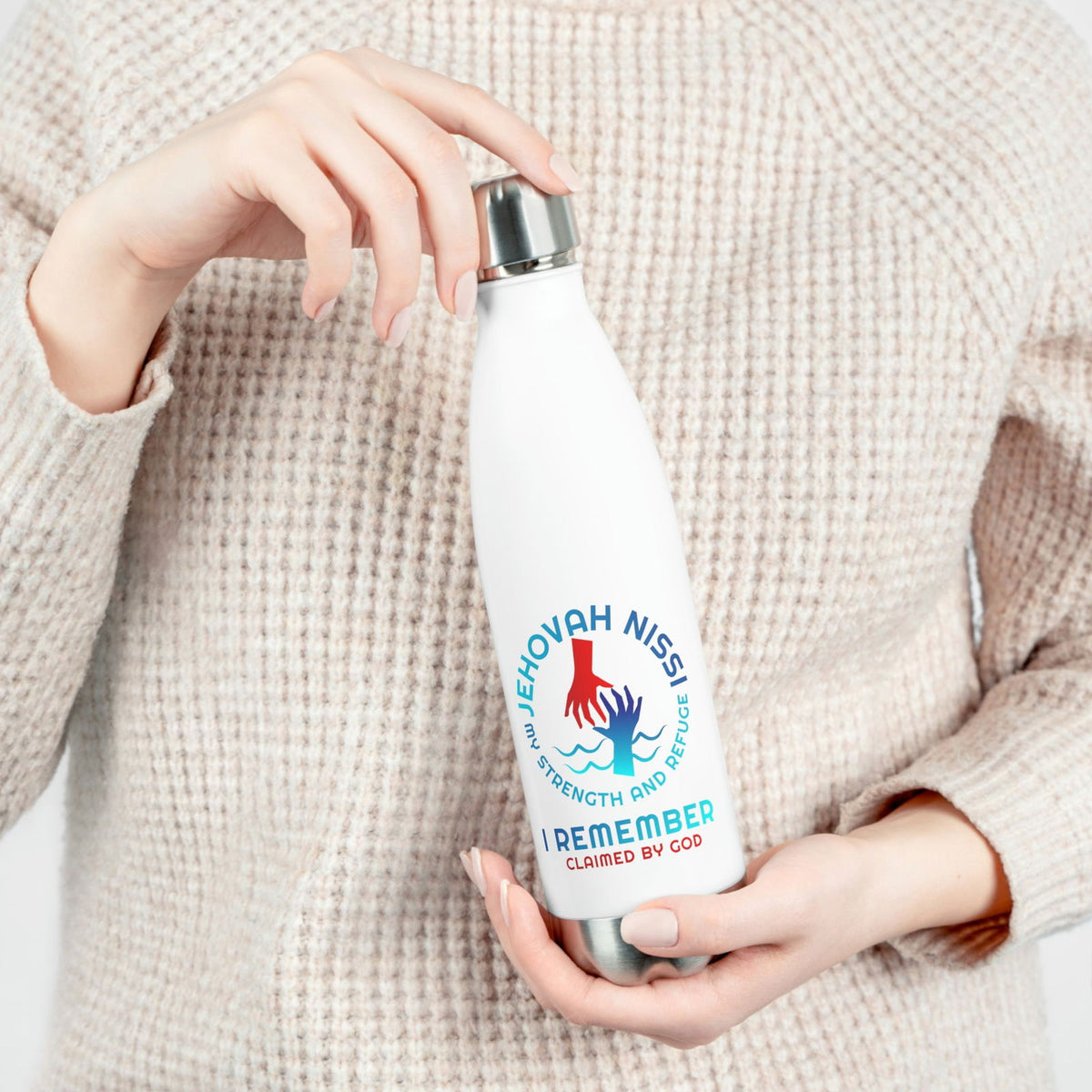 Jehovah Nissi My Strength & Refuge I Remember Insulated Bottle - ClaimedbyGodDesigns