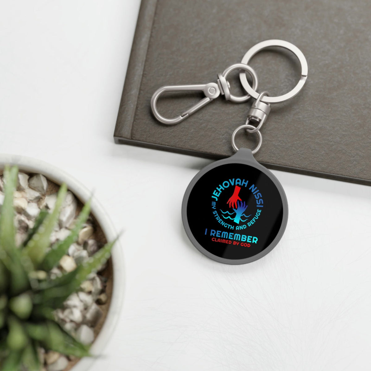 Jehovah Nissi My Strength & Refuge I Remember Key Fob - ClaimedbyGodDesigns