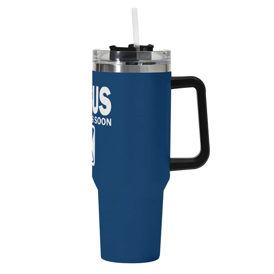 Jesus Is Coming Soon 40oz Stainless Steel Christian Tumbler Gift With Black Handle and Straw - ClaimedbyGodDesigns