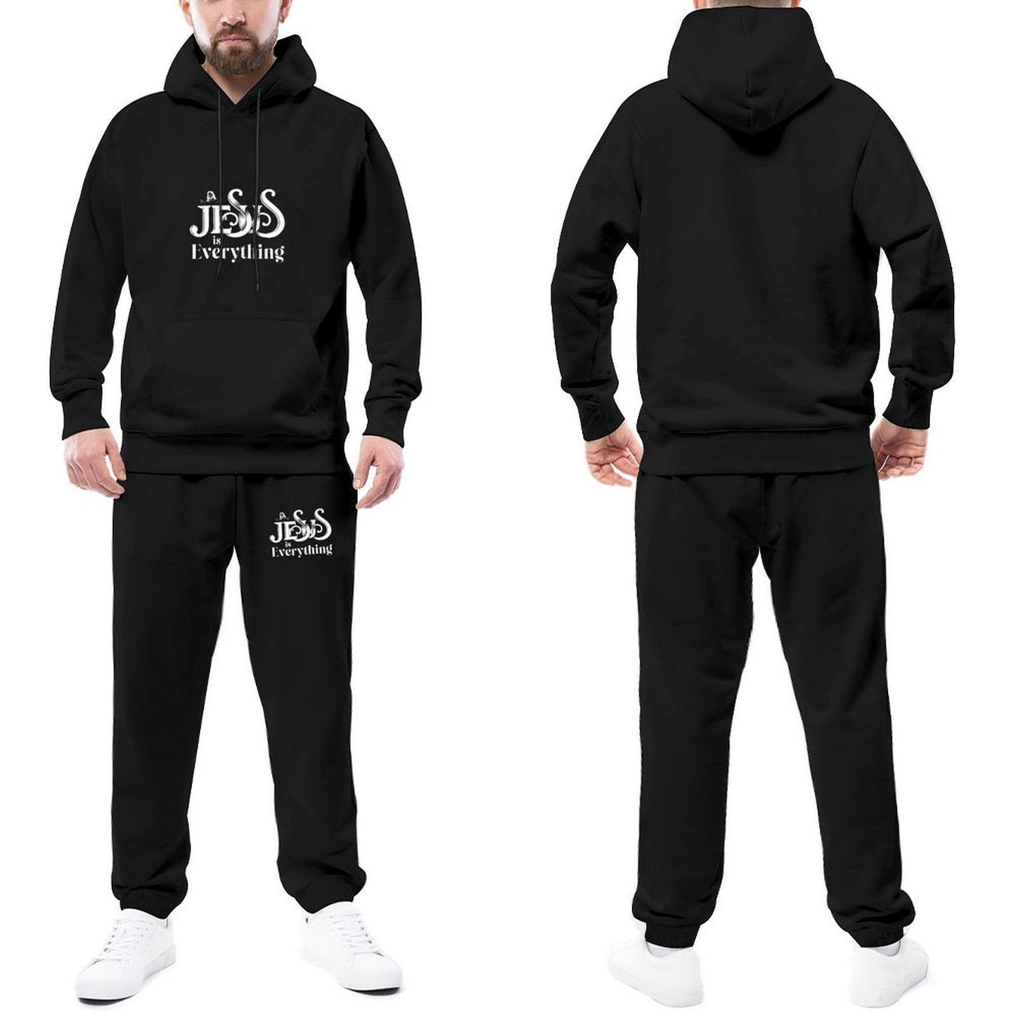 Jesus Is Everything Men's Christian Casual Outfit Hoodie and Sweatpants Set - ClaimedbyGodDesigns