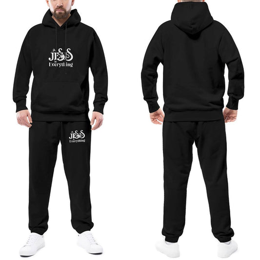 Jesus Is Everything Men's Christian Casual Outfit Hoodie and Sweatpants Set - ClaimedbyGodDesigns