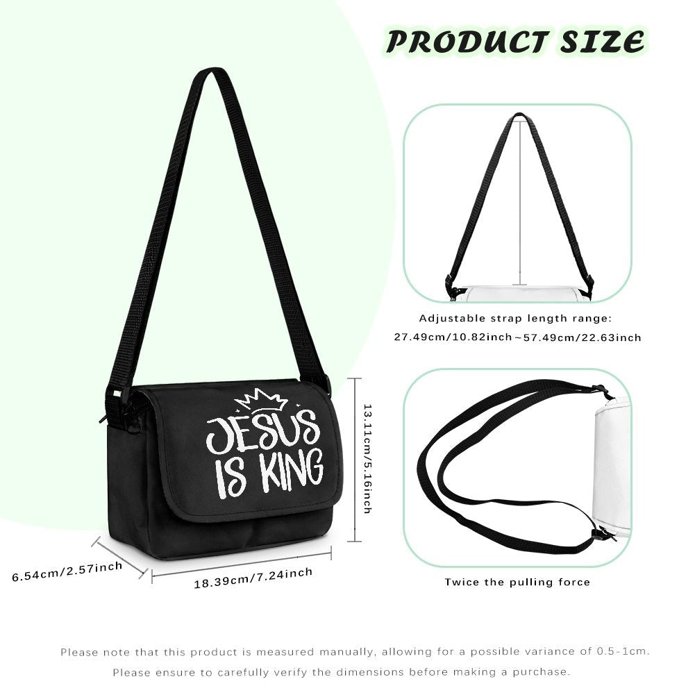 Jesus Is King Christian Kids Flap Crossbody Bag - ClaimedbyGodDesigns