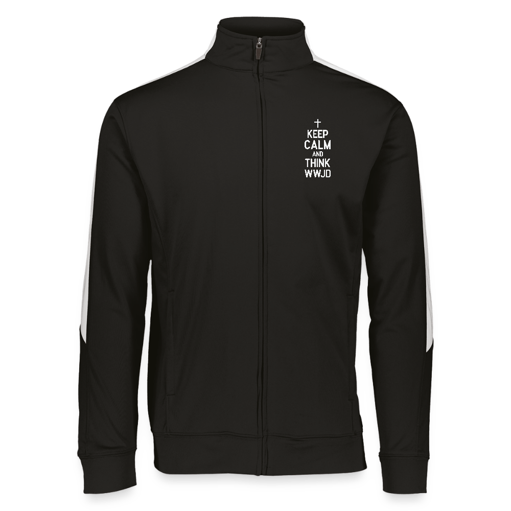 Keep Calm And Think WWJD Christian Sportswear Unisex 2.0 Medalist Jacket - ClaimedbyGodDesigns