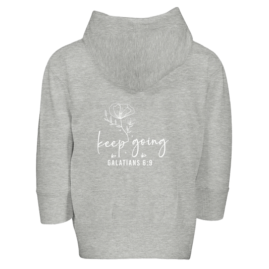 Keep Going Christian Toddler Zip Fleece Hooded Sweatshirt - ClaimedbyGodDesigns