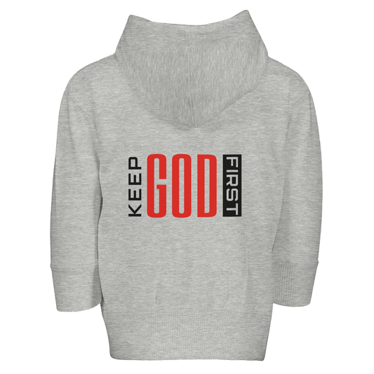 Keep Him First Christian Toddler Zip Fleece Hooded Sweatshirt - ClaimedbyGodDesigns
