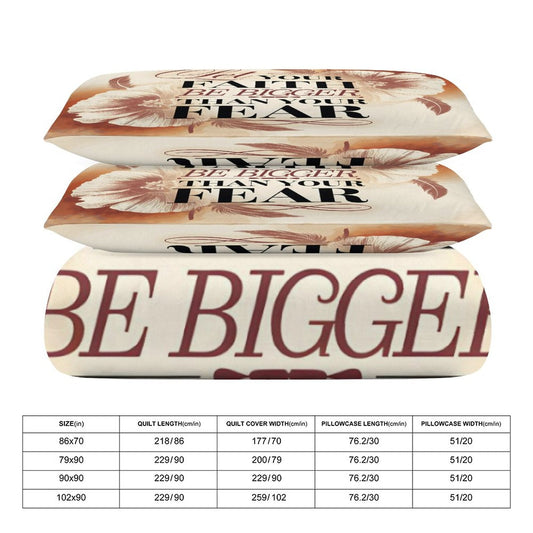 Let Your Faith Be Bigger Than Your Fear Christian 3-Piece Bedding Set - ClaimedbyGodDesigns