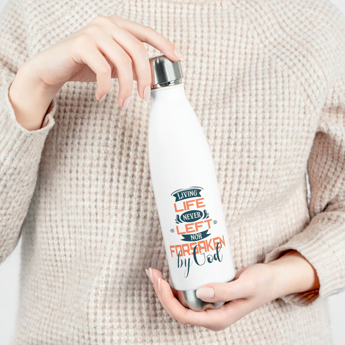 Living Life Never Left Nor Forsaken By God Insulated Bottle - ClaimedbyGodDesigns
