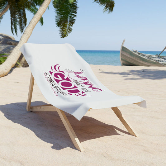 Living Proof That God Answers Prayers Christian Beach Towel - ClaimedbyGodDesigns