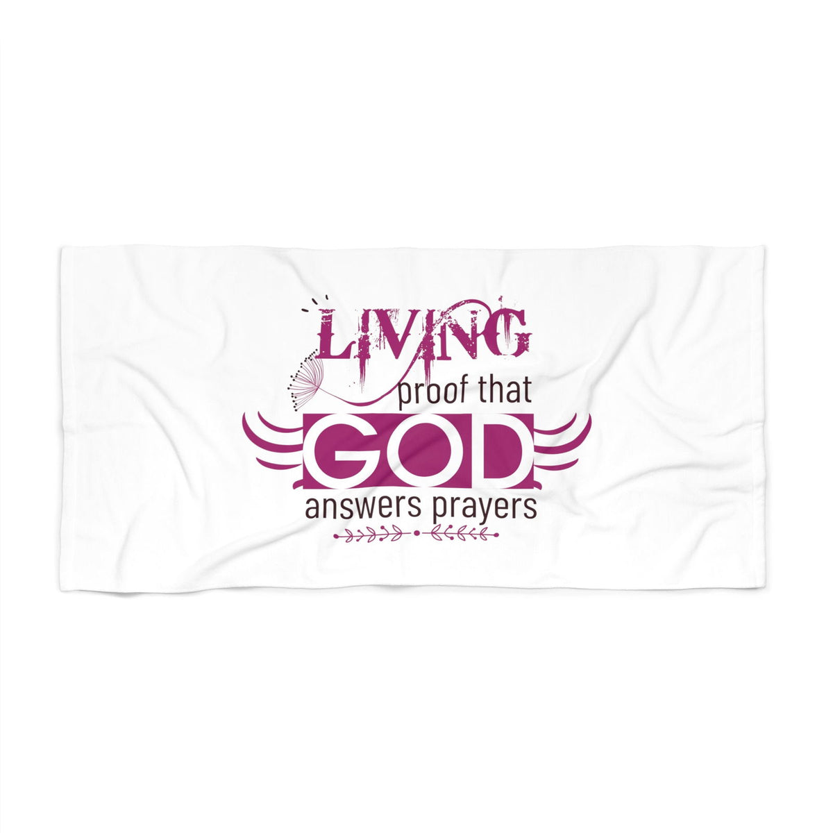 Living Proof That God Answers Prayers Christian Beach Towel - ClaimedbyGodDesigns