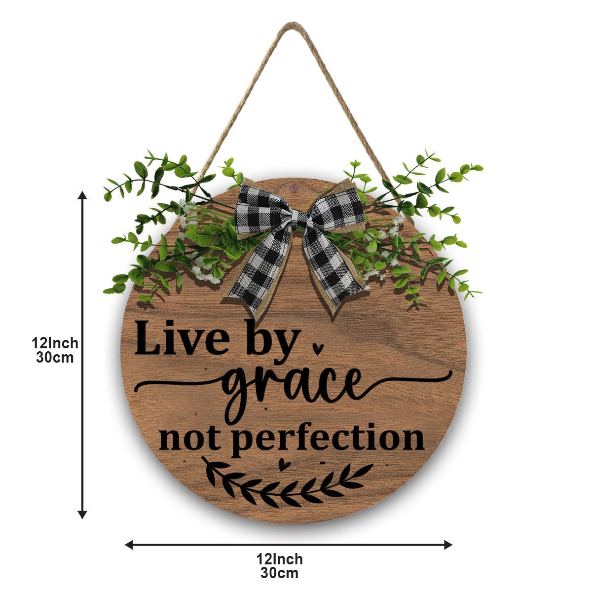 Live by Grace, Not Perfection Christian Wooden Hanging Sign - ClaimedbyGodDesigns